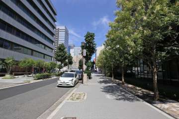 敷地北側の前面道路（西側から）
