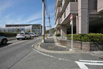 敷地南西側の前面道路(南東側から)