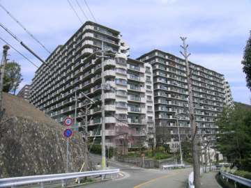 左側の建物がラヴェニール宝塚中山台ドゥジェーム（南側から）