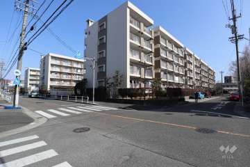敷地北西側と南東側の前面道路（南西側から）