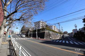 敷地北西側と南東側の前面道路（南西側から）