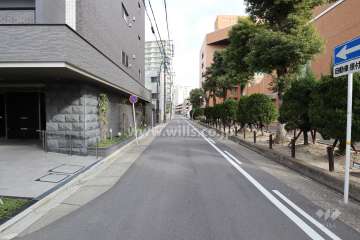 敷地東側の前面道路（南側から）