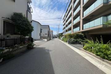 敷地東側の前面道路（北側から）