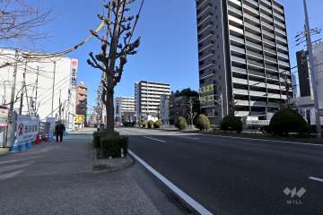 敷地西側の前面道路