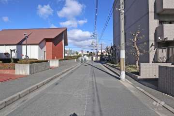 敷地西側の前面道路（南側から）