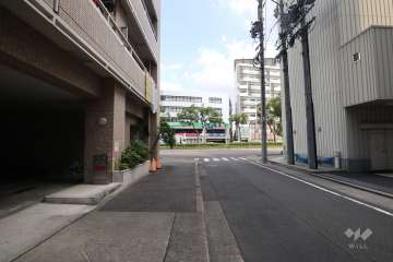 敷地南側の前面道路(西側から)