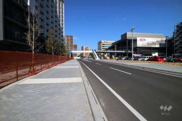 敷地東側の前面道路（南側から）