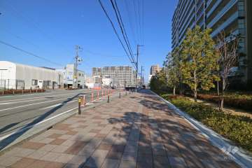 敷地西側の前面道路