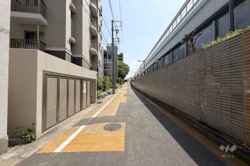 敷地南側の前面道路（西側から）