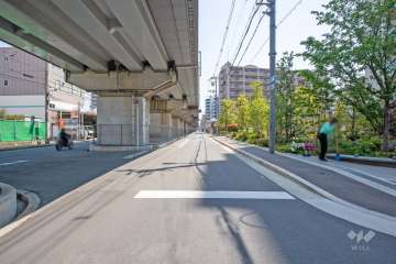 敷地北側の前面道路（西側から）