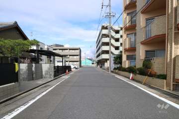 敷地西側の前面道路（南側から）