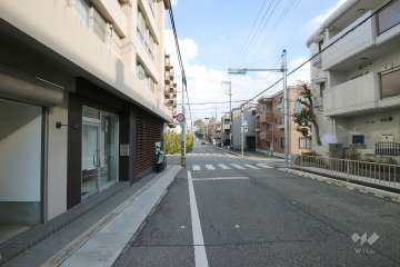 敷地南側の前面道路（西側から）