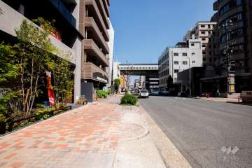 敷地南側の前面道路（西側から）