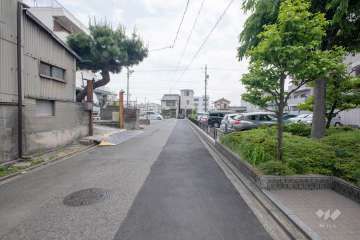 敷地北側の前面道路（西側から）