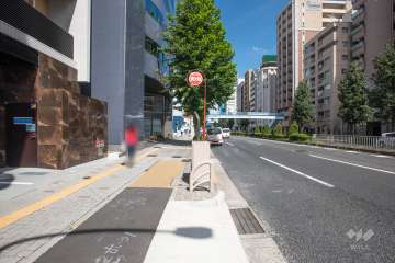 敷地東側の前面道路（南側から）