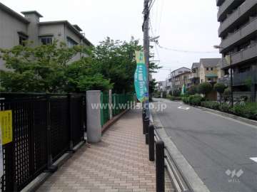 敷地の南側には道を挟んで小学校があります