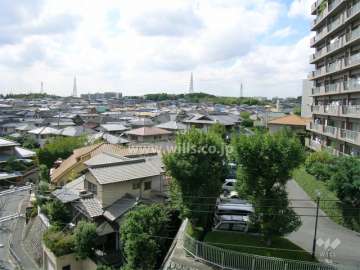 敷地の南側には一戸建てが立ち並んでいます。
