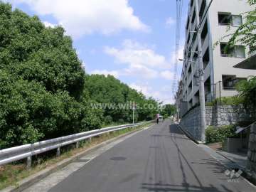 敷地西側の前面道路