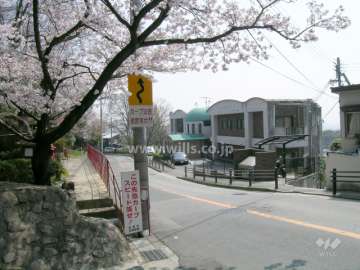 敷地の北側はバス通りに面しています