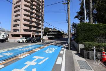 敷地南側の前面道路（西側から）