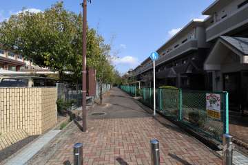 敷地北側の前面道路（西側から）