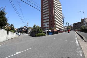 敷地北側の前面道路（西側から）