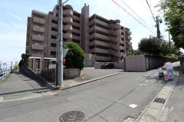 敷地北西側の前面道路（北東側から）