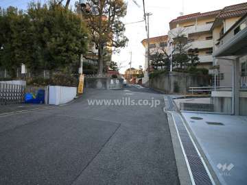 敷地西側の前面道路（西側から）