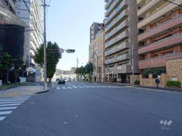 敷地北側の前面道路（西側から）※通称フラワーロードです。
