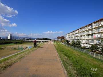 敷地の南西側には藻川流れています。