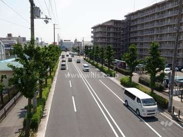 敷地北側は4車線のバス通りに面しています。