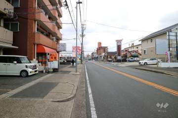 敷地南側の前面道路（西側から）