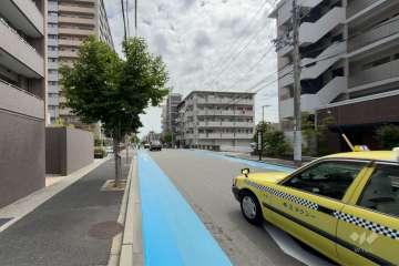 敷地南側の前面道路（西側から）
