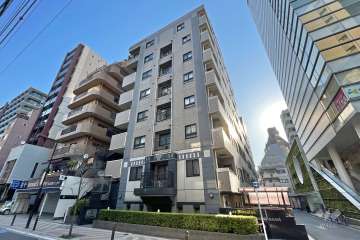 ライオンズマンション麻布十番南の外観（西側から）