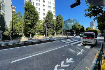 敷地南側の前面道路（西側から）