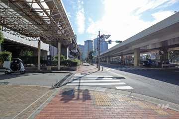 敷地西側の前面道路（北側から）
