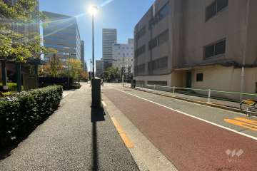 敷地西側の前面道路（北側から）