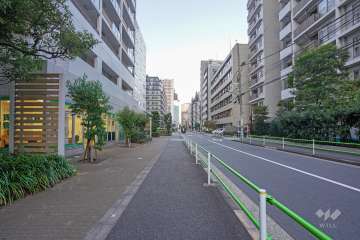 敷地東側の前面道路（南側から）