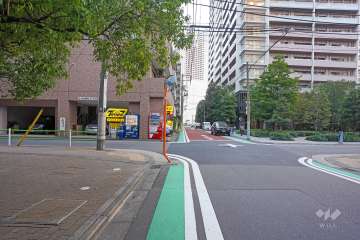 敷地西側の前面道路（北側から）