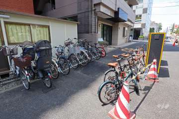 駐輪場（現在工事中につき仮設駐輪場）