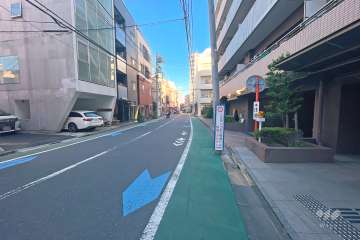 敷地西側の前面道路（南側から）