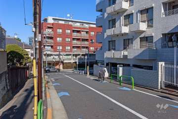 敷地西側の前面道路（南側から）