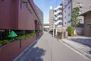 敷地南側の前面道路（西側から）