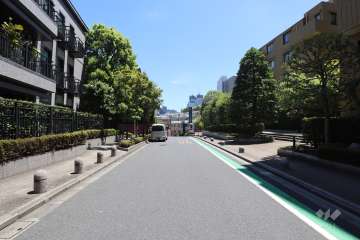 敷地北側の前面道路（西側から）