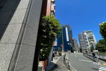 敷地北東側の前面道路（南東側から）