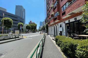 敷地北東側の前面道路（北西側から）