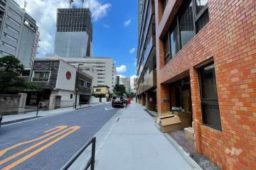 敷地西側の前面道路（南側から）