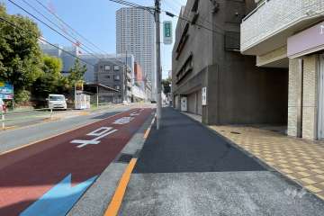 敷地北側の前面道路（西側から）