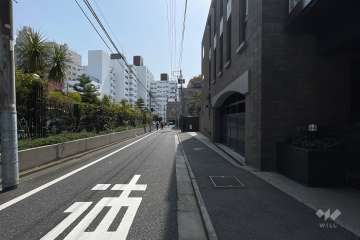 敷地東側の前面道路（北側から）