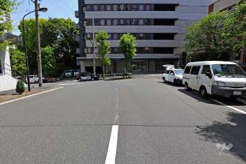 敷地南側の前面道路（西側から）